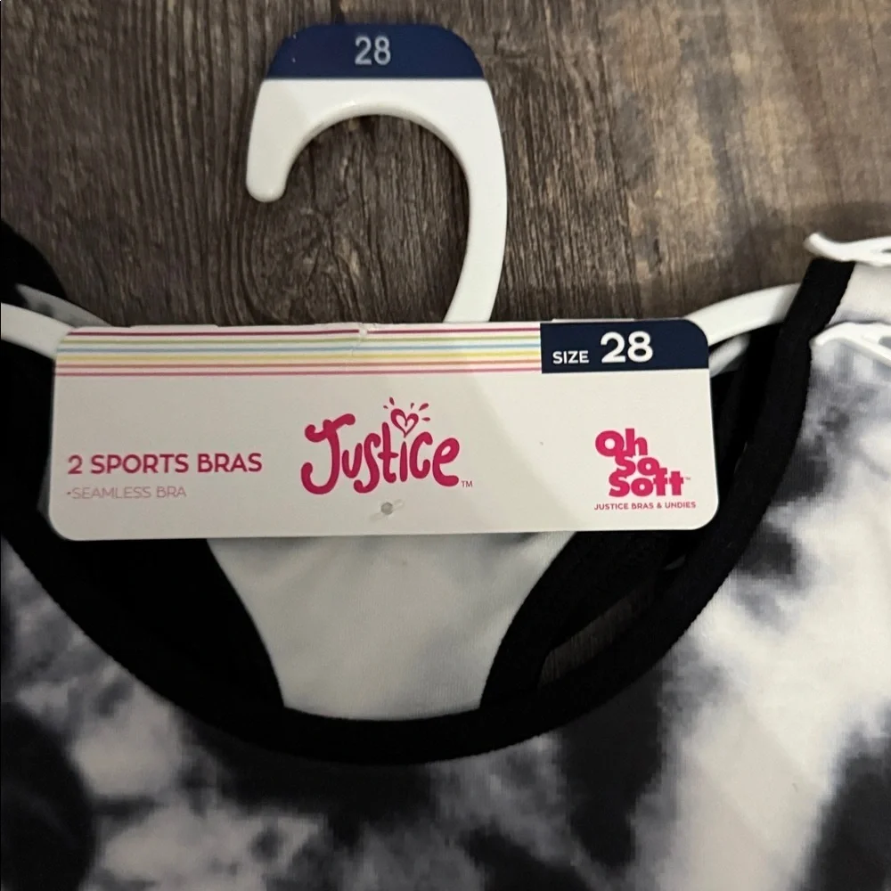 2 Justice Black and White Tie-Dye girls Top